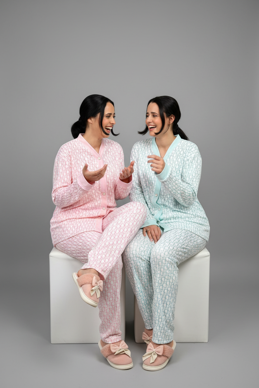 فتاتين - جلوس وضحك