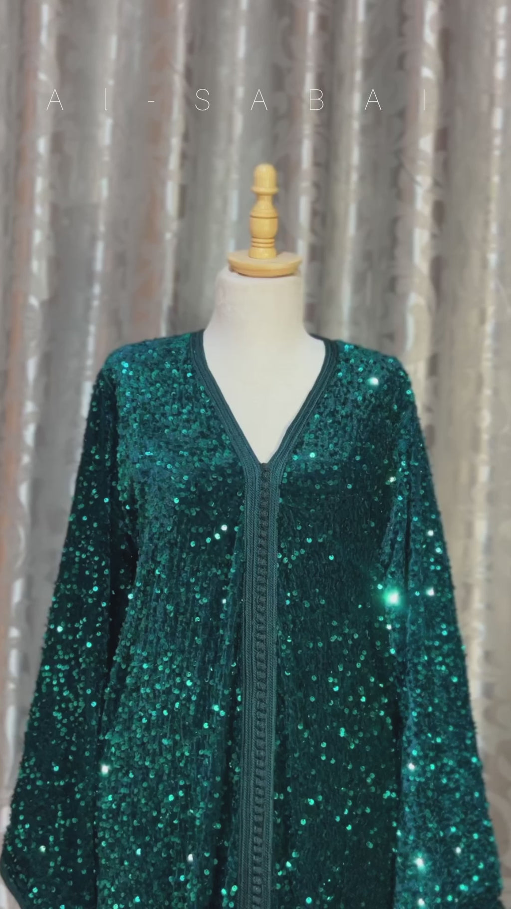 Kaftan distinctif de couleur vert émeraude